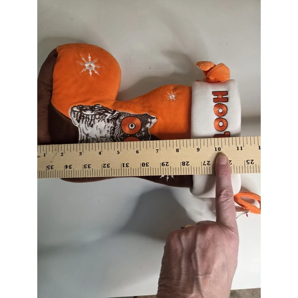 Hooters Christmas Stocking Orange Brown Embroidered Weighted New‎